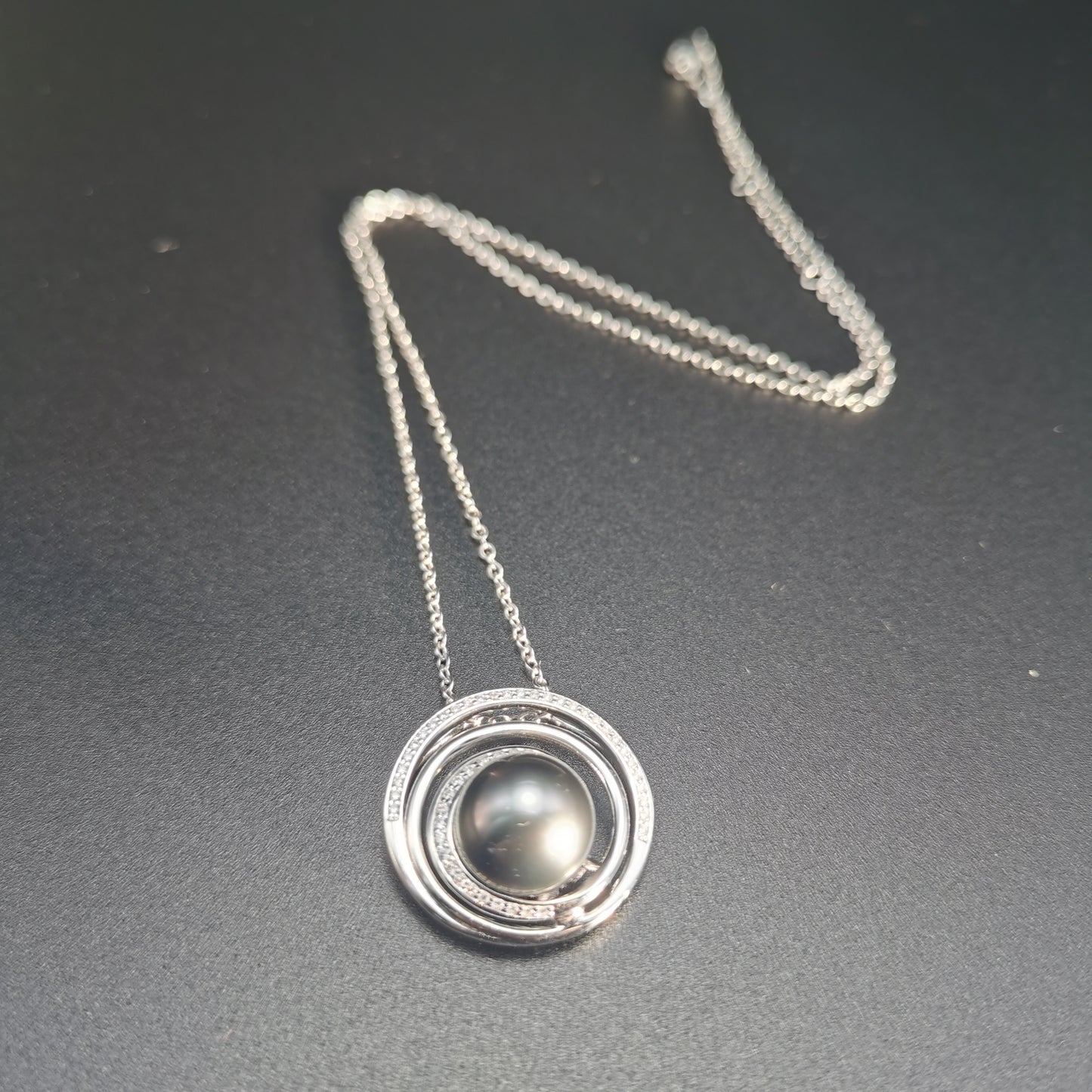 Natural Real Tahitian Black Saltwater Pearl Pendant S925 Silver Moissanite Necklace