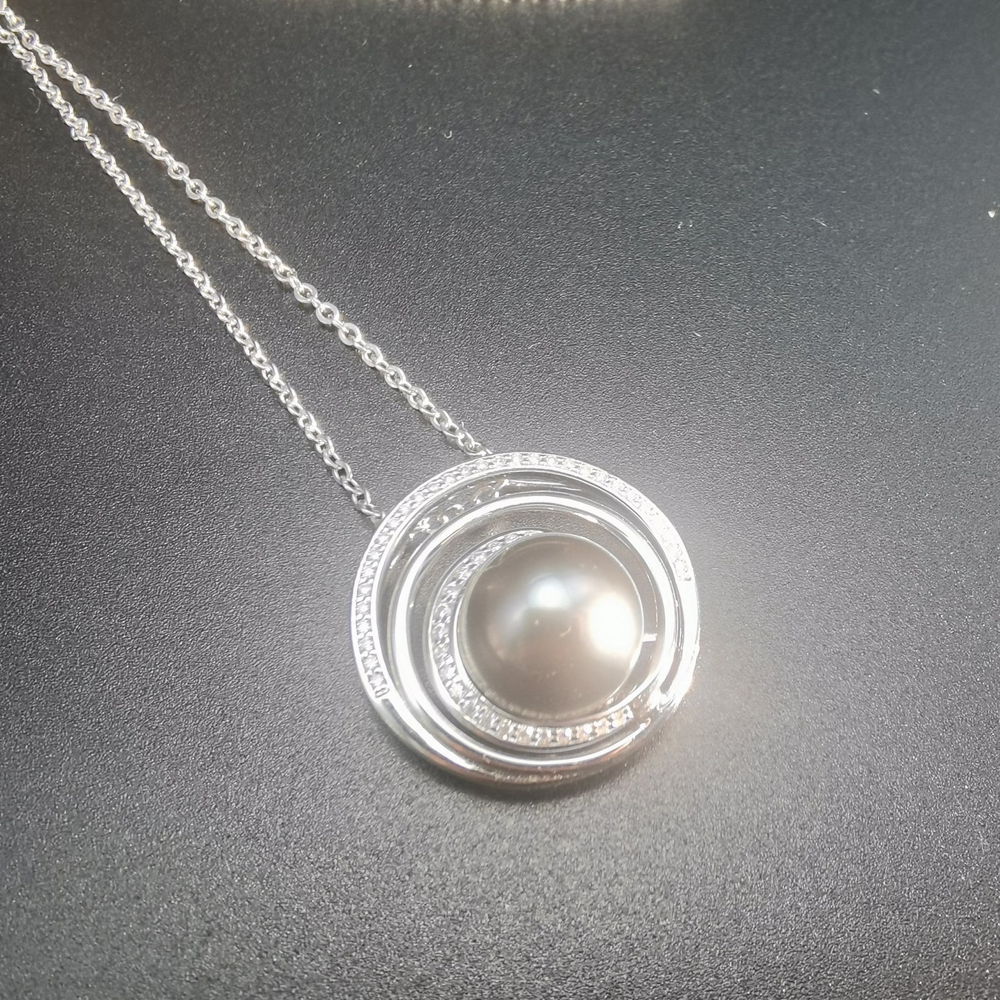 Natural Real Tahitian Black Saltwater Pearl Pendant S925 Silver Moissanite Necklace