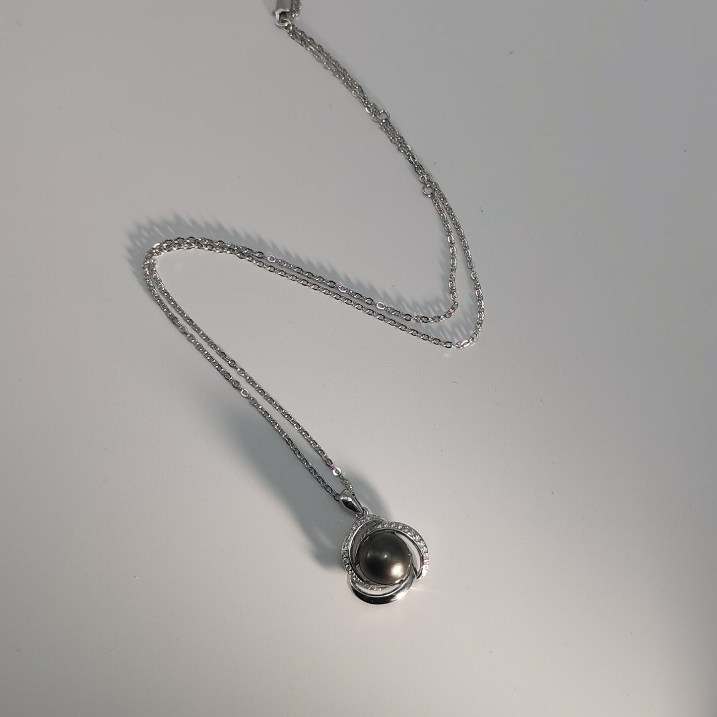 Natural Black Saltwater Pearl Tahitian Cultured Pendant S925 Silver Moissanite Necklace
