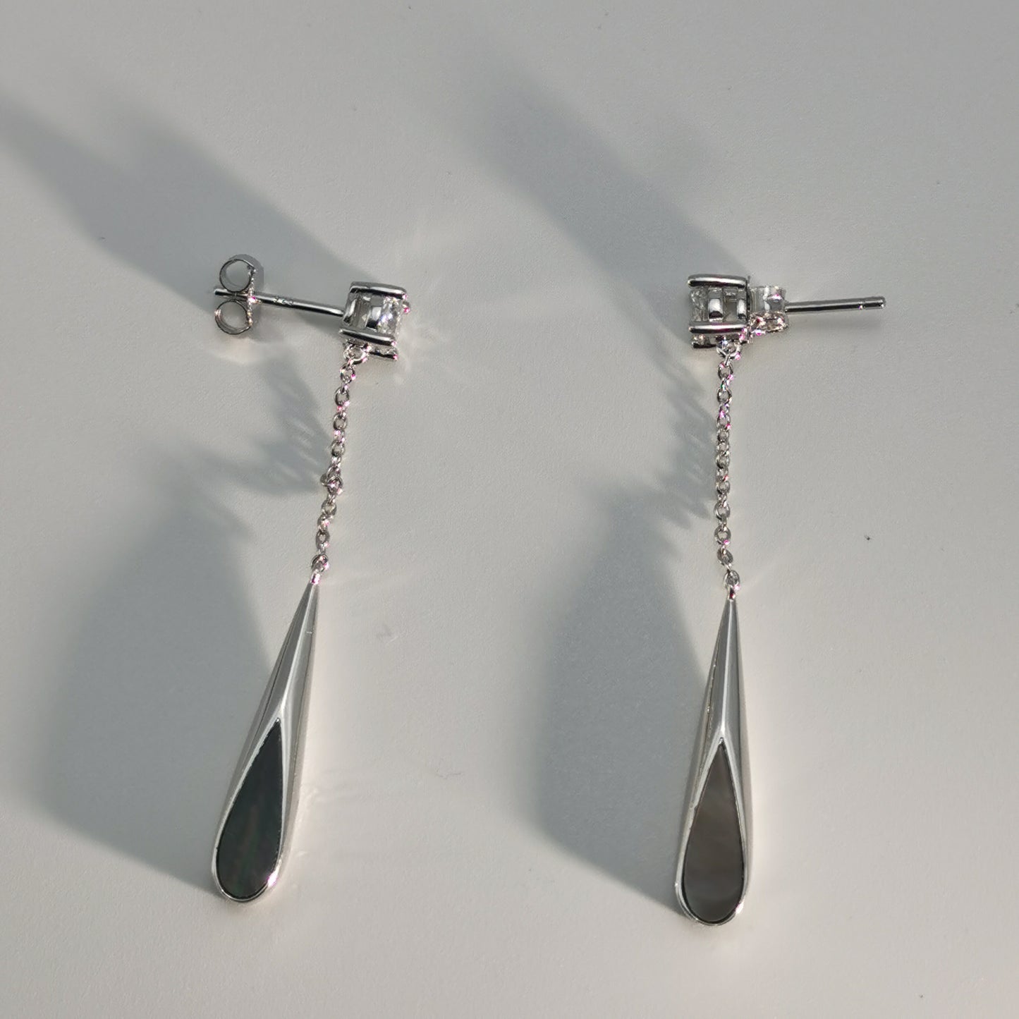 Tahitian Black-lipped Pearl Oyster Shell S925 Silver 18K Gold Moissanite Earrings