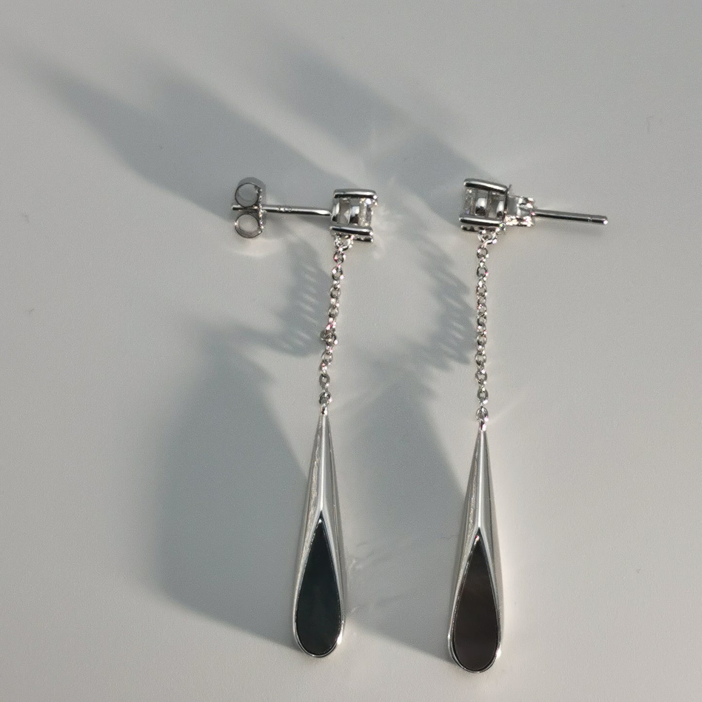 Tahitian Black-lipped Pearl Oyster Shell S925 Silver 18K Gold Moissanite Earrings