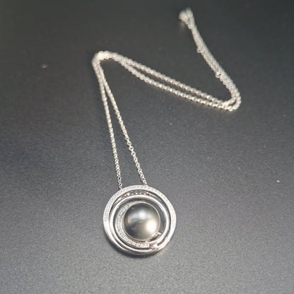 Natural Real Tahitian Black Saltwater Pearl Pendant S925 Silver Moissanite Necklace