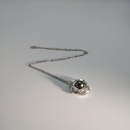 Tahitian Real Black Saltwater Pearl Infinite Pendant S925 Silver Moissanite Necklace